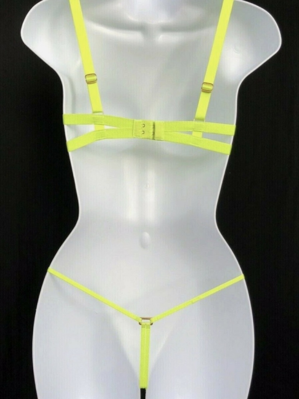Set of 4: Agent Provocateur AXISL Bra 32B, Suspender 2, Brief, Thong 2, Lime - Picture 4 of 8